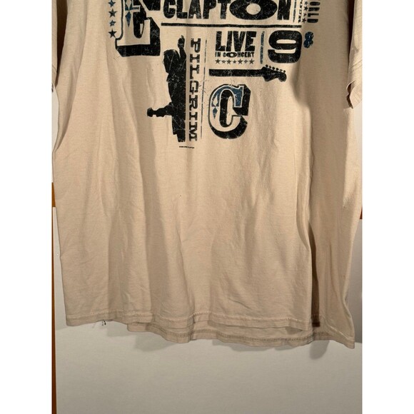 Vintage Eric Clapton World Tour 1998 Pilgrim Tan Shirt Large L Tultex - Picture 3 of 8